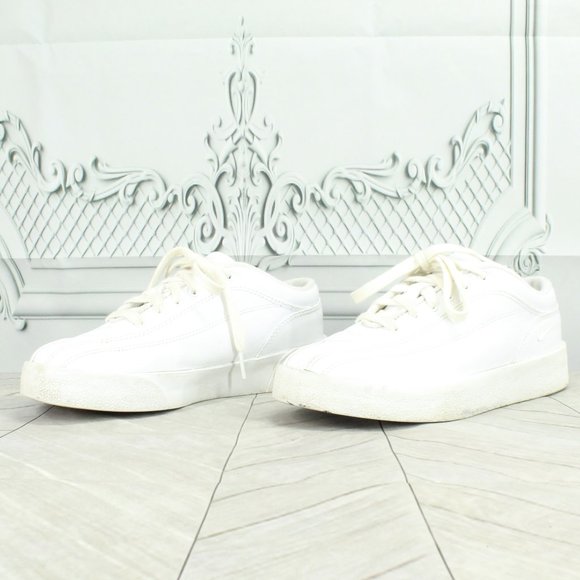 Nike AF1 Air Force One White Leather Lace Up Sneaker Shoes Size 7 - Picture 2 of 9